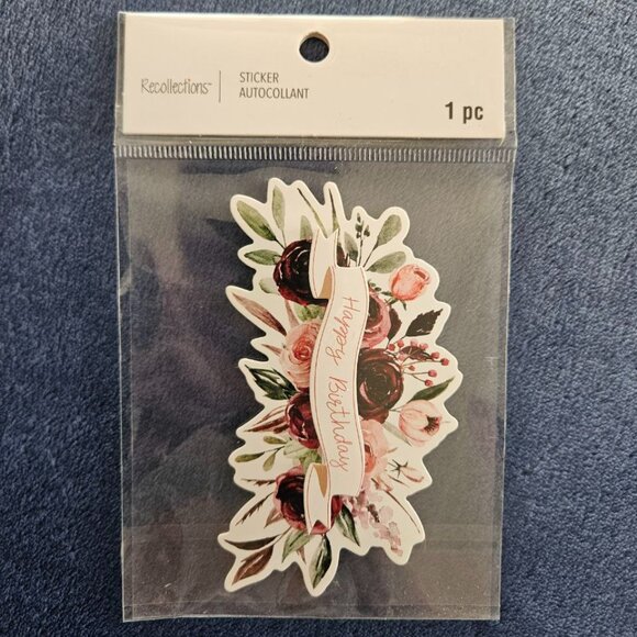 Free with $15 purchase - Recollections Happy Birthday Sticker NEW - Picture 2 of 3